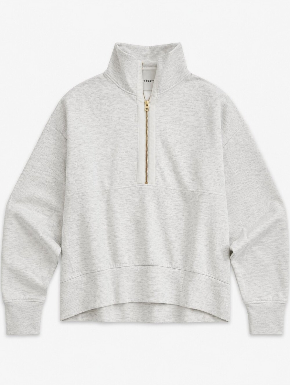 Varley Keller Half Zip DoubleSoft Sweatshirt – Light Gray (Size Small)